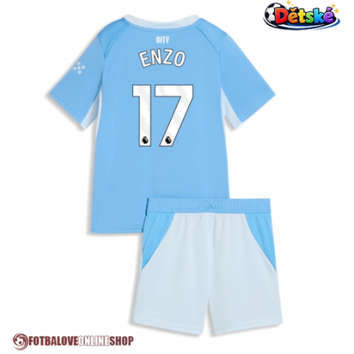 Manchester City Enzo Fernandez #17 Domácí dres komplet pro Děti 2026-27 Krátkým Rukávem (+ Krátké kalhoty)
