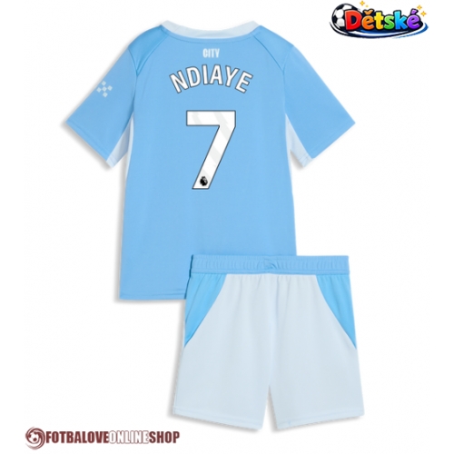 Manchester City Iliman Ndiaye #7 Domácí dres komplet pro Děti 2026-27 Krátkým Rukávem (+ Krátké kalhoty)