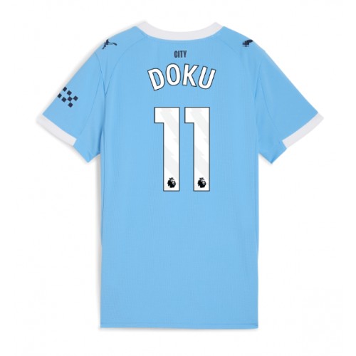 Manchester City Jeremy Doku #11 Domácí Dres pro Dámy 2025-26 Krátkým Rukávem Manchester City Jeremy Doku #11 Domácí Dres pro Dámy 2025-26 Krátkým Rukávem
