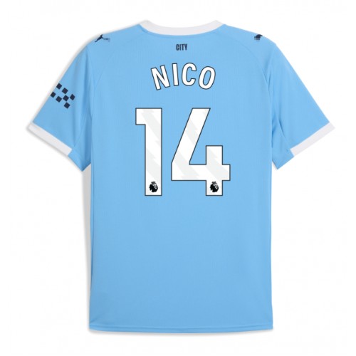 Manchester City Nico Gonzalez #14 Domácí Dres 2025-26 Krátkým Rukávem Manchester City Nico Gonzalez #14 Domácí Dres 2025-26 Krátkým Rukávem