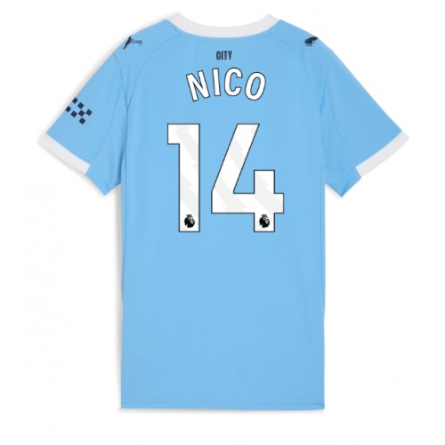 Manchester City Nico Gonzalez #14 Domácí Dres pro Dámy 2025-26 Krátkým Rukávem Manchester City Nico Gonzalez #14 Domácí Dres pro Dámy 2025-26 Krátkým Rukávem