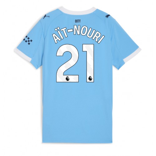Manchester City Rayan Ait-Nouri #21 Domácí Dres pro Dámy 2025-26 Krátkým Rukávem Manchester City Rayan Ait-Nouri #21 Domácí Dres pro Dámy 2025-26 Krátkým Rukávem