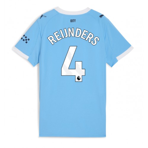 Manchester City Tijjani Reijnders #4 Domácí Dres pro Dámy 2025-26 Krátkým Rukávem Manchester City Tijjani Reijnders #4 Domácí Dres pro Dámy 2025-26 Krátkým Rukávem