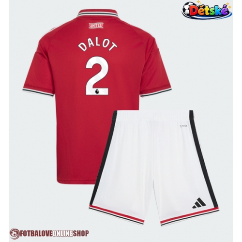 Manchester United Diogo Dalot #2 Domácí dres komplet pro Děti 2026-27 Krátkým Rukávem (+ Krátké kalhoty)