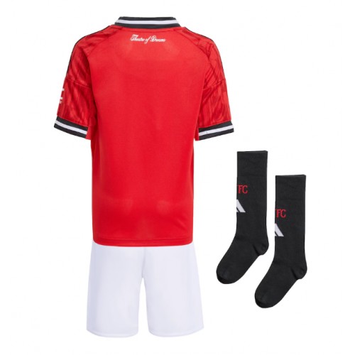 Manchester United Domácí dres komplet pro Děti 2025-26 Krátkým Rukávem (+ Krátké kalhoty)