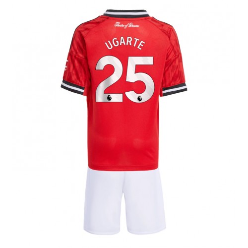 Manchester United Manuel Ugarte #25 Domácí dres komplet pro Děti 2025-26 Krátkým Rukávem (+ Krátké kalhoty)