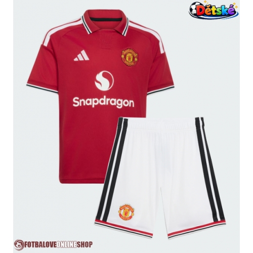 Manchester United Matthijs de Ligt #4 Domácí dres komplet pro Děti 2026-27 Krátkým Rukávem (+ Krátké kalhoty)