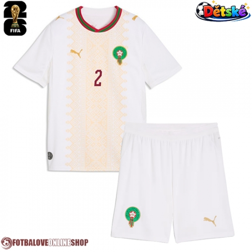 Maroko Achraf Hakimi #2 Venkovní dres komplet pro Děti MS 2026 Krátkým Rukávem (+ Krátké kalhoty)