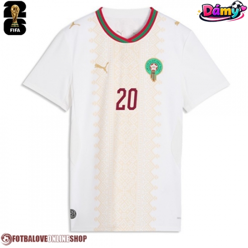 Maroko Ayoub El Kaabi #20 Venkovní Dres pro Dámy MS 2026 Krátkým Rukávem