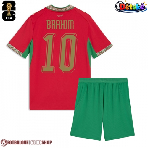 Maroko Brahim Diaz #10 Domácí dres komplet pro Děti MS 2026 Krátkým Rukávem (+ Krátké kalhoty)
