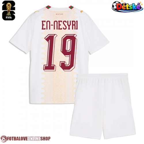 Maroko Youssef En-Nesyri #19 Venkovní dres komplet pro Děti MS 2026 Krátkým Rukávem (+ Krátké kalhoty)
