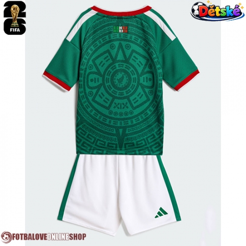 Mexiko Domácí dres komplet pro Děti MS 2026 Krátkým Rukávem (+ Krátké kalhoty)