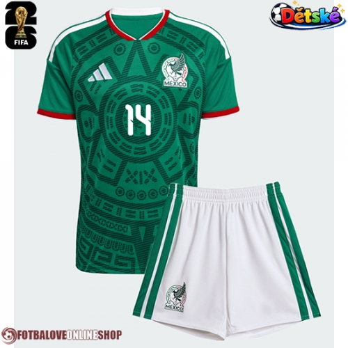 Mexiko Erick Sanchez #14 Domácí dres komplet pro Děti MS 2026 Krátkým Rukávem (+ Krátké kalhoty)