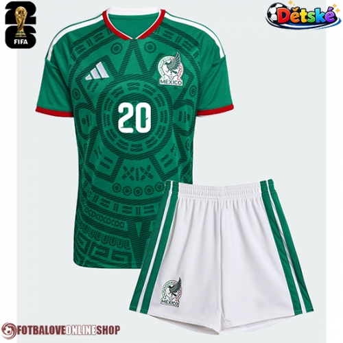 Mexiko Henry Martin #20 Domácí dres komplet pro Děti MS 2026 Krátkým Rukávem (+ Krátké kalhoty)