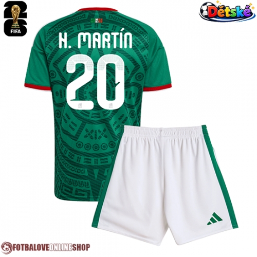 Mexiko Henry Martin #20 Domácí dres komplet pro Děti MS 2026 Krátkým Rukávem (+ Krátké kalhoty)