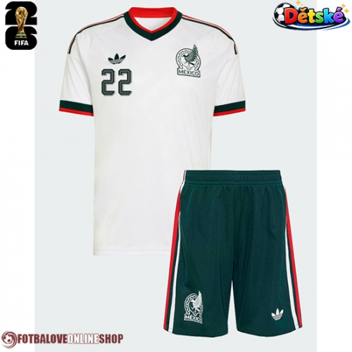 Mexiko Hirving Lozano #22 Venkovní dres komplet pro Děti MS 2026 Krátkým Rukávem (+ Krátké kalhoty)