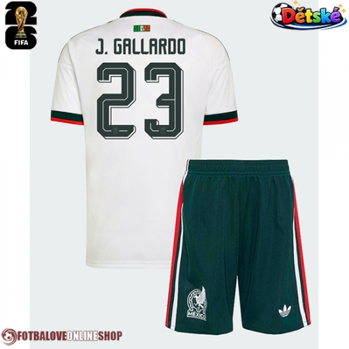 Mexiko Jesus Gallardo #23 Venkovní dres komplet pro Děti MS 2026 Krátkým Rukávem (+ Krátké kalhoty)