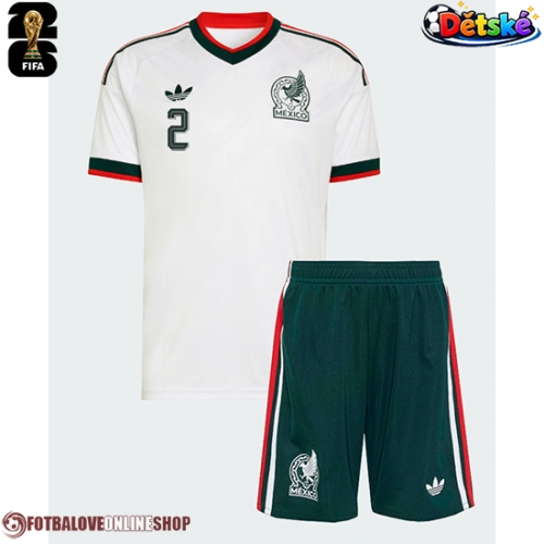 Mexiko Jorge Sanchez #2 Venkovní dres komplet pro Děti MS 2026 Krátkým Rukávem (+ Krátké kalhoty)
