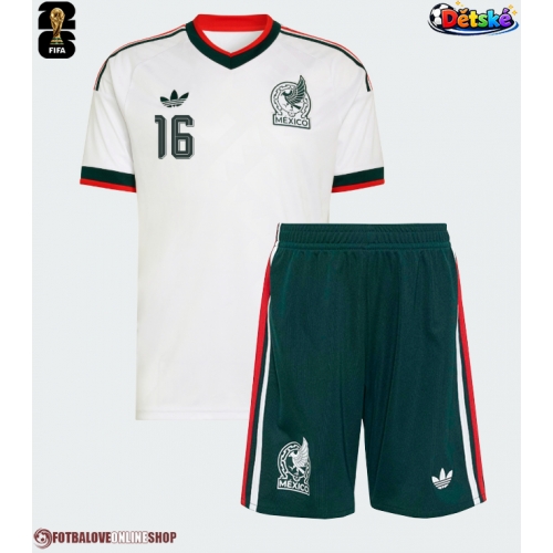 Mexiko Julian Quinones #16 Venkovní dres komplet pro Děti MS 2026 Krátkým Rukávem (+ Krátké kalhoty)