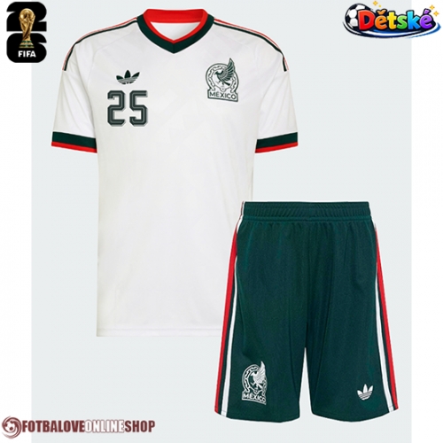 Mexiko Roberto Alvarado #25 Venkovní dres komplet pro Děti MS 2026 Krátkým Rukávem (+ Krátké kalhoty)