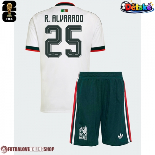 Mexiko Roberto Alvarado #25 Venkovní dres komplet pro Děti MS 2026 Krátkým Rukávem (+ Krátké kalhoty)
