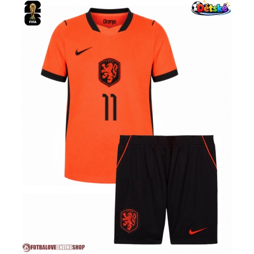 Nizozemsko Cody Gakpo #11 Domácí dres komplet pro Děti MS 2026 Krátkým Rukávem (+ Krátké kalhoty)