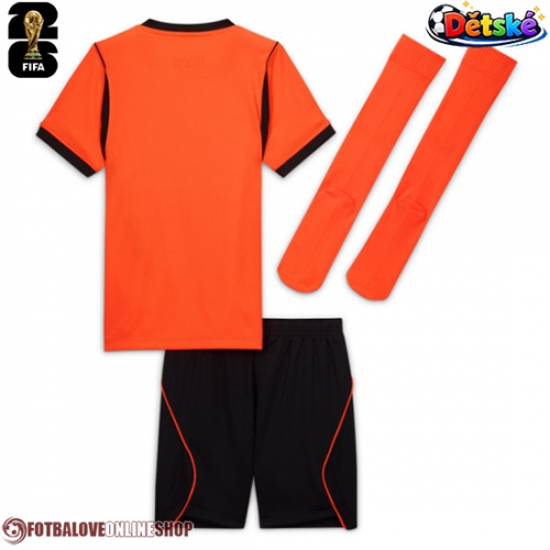 Nizozemsko Domácí dres komplet pro Děti MS 2026 Krátkým Rukávem (+ Krátké kalhoty)