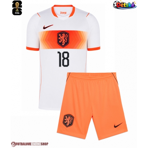Nizozemsko Donyell Malen #18 Venkovní dres komplet pro Děti MS 2026 Krátkým Rukávem (+ Krátké kalhoty)