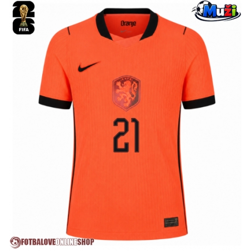 Nizozemsko Frenkie de Jong #21 Domácí Dres MS 2026 Krátkým Rukávem