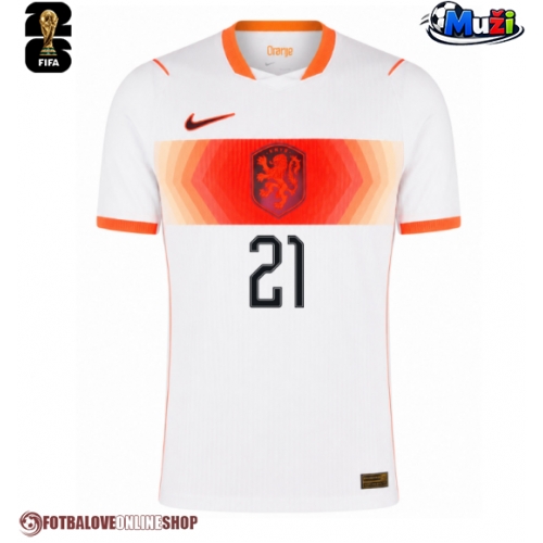 Nizozemsko Frenkie de Jong #21 Venkovní Dres MS 2026 Krátkým Rukávem