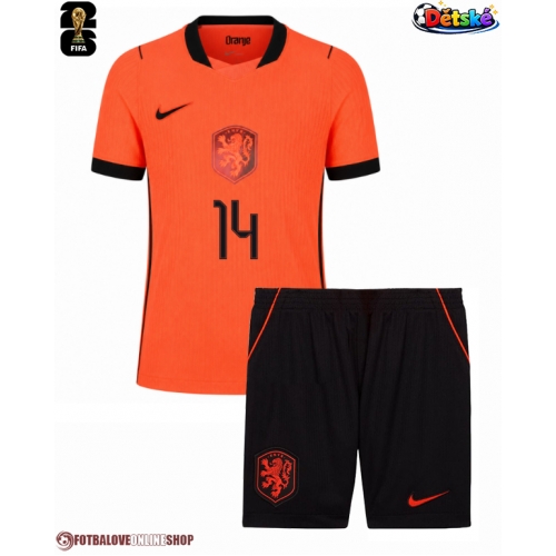 Nizozemsko Tijjani Reijnders #14 Domácí dres komplet pro Děti MS 2026 Krátkým Rukávem (+ Krátké kalhoty)