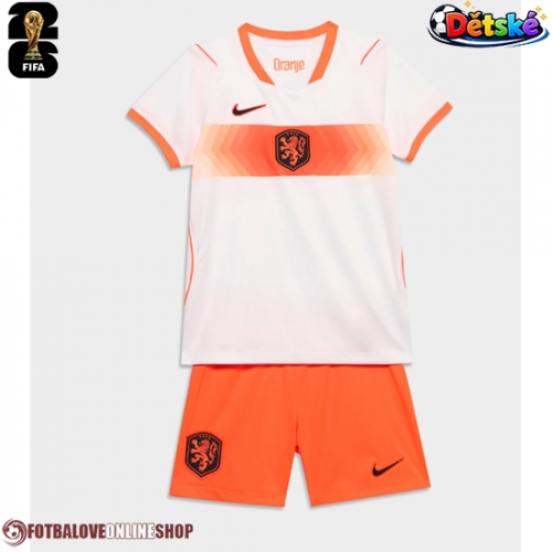 Nizozemsko Venkovní dres komplet pro Děti MS 2026 Krátkým Rukávem (+ Krátké kalhoty)