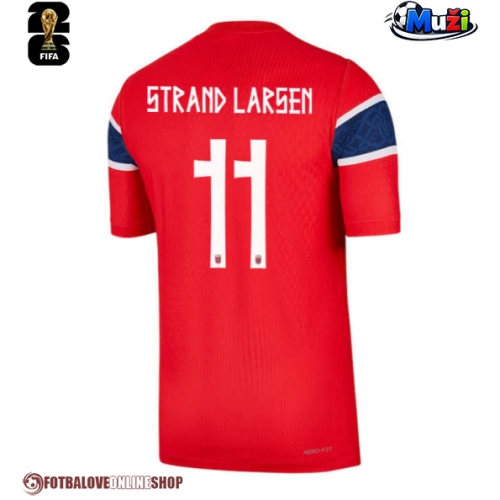 Norsko Jorgen Strand Larsen #11 Domácí Dres MS 2026 Krátkým Rukávem
