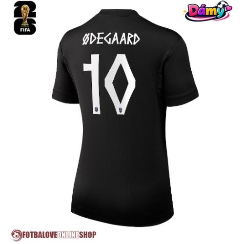 Norsko Martin Odegaard #10 Venkovní Dres pro Dámy MS 2026 Krátkým Rukávem