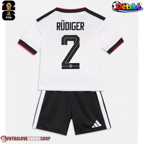 Německo Antonio Rudiger #2 Domácí dres komplet pro Děti MS 2026 Krátkým Rukávem (+ Krátké kalhoty)