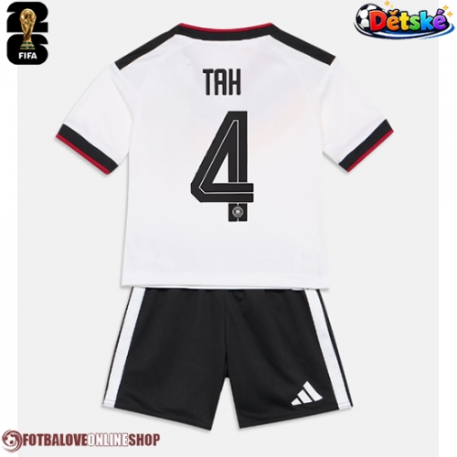 Německo Jonathan Tah #4 Domácí dres komplet pro Děti MS 2026 Krátkým Rukávem (+ Krátké kalhoty)