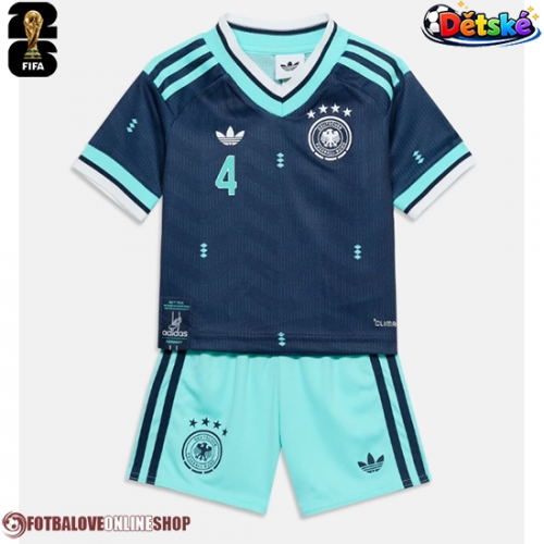 Německo Jonathan Tah #4 Venkovní dres komplet pro Děti MS 2026 Krátkým Rukávem (+ Krátké kalhoty)
