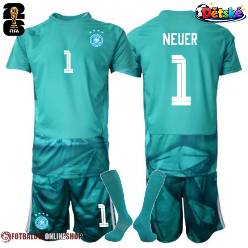 Německo Manuel Neuer #1 Brankář Domácí dres komplet pro Děti MS 2026 Krátkým Rukávem (+ Krátké kalhoty)