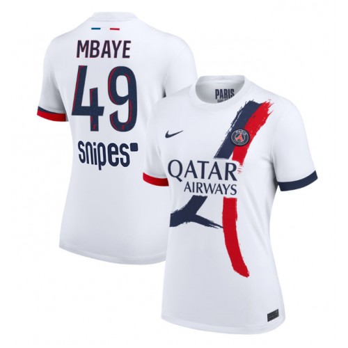 Paris Saint-Germain Ibrahim Mbaye #49 Venkovní Dres pro Dámy 2025-26 Krátkým Rukávem Paris Saint-Germain Ibrahim Mbaye #49 Venkovní Dres pro Dámy 2025-26 Krátkým Rukávem