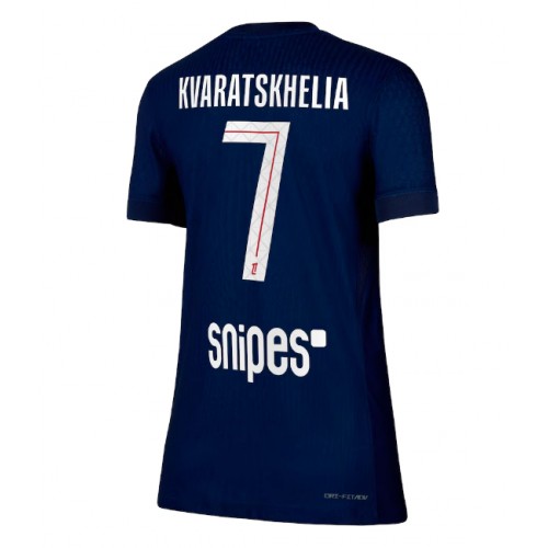 Paris Saint-Germain Khvicha Kvaratskhelia #7 Domácí Dres pro Dámy 2025-26 Krátkým Rukávem Paris Saint-Germain Khvicha Kvaratskhelia #7 Domácí Dres pro Dámy 2025-26 Krátkým Rukávem