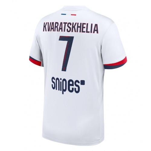Paris Saint-Germain Khvicha Kvaratskhelia #7 Venkovní Dres 2025-26 Krátkým Rukávem Paris Saint-Germain Khvicha Kvaratskhelia #7 Venkovní Dres 2025-26 Krátkým Rukávem