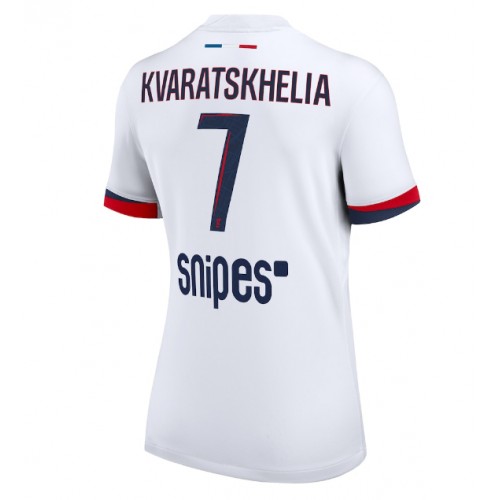 Paris Saint-Germain Khvicha Kvaratskhelia #7 Venkovní Dres pro Dámy 2025-26 Krátkým Rukávem Paris Saint-Germain Khvicha Kvaratskhelia #7 Venkovní Dres pro Dámy 2025-26 Krátkým Rukávem