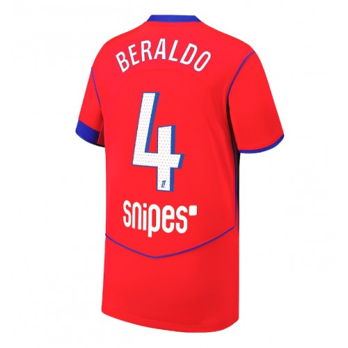Paris Saint-Germain Lucas Beraldo #4 Alternativní Dres 2025-26 Krátkým Rukávem Paris Saint-Germain Lucas Beraldo #4 Alternativní Dres 2025-26 Krátkým Rukávem