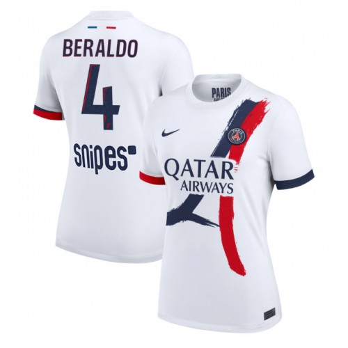 Paris Saint-Germain Lucas Beraldo #4 Venkovní Dres pro Dámy 2025-26 Krátkým Rukávem Paris Saint-Germain Lucas Beraldo #4 Venkovní Dres pro Dámy 2025-26 Krátkým Rukávem