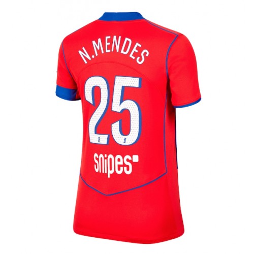 Paris Saint-Germain Nuno Mendes #25 Alternativní Dres pro Dámy 2025-26 Krátkým Rukávem Paris Saint-Germain Nuno Mendes #25 Alternativní Dres pro Dámy 2025-26 Krátkým Rukávem