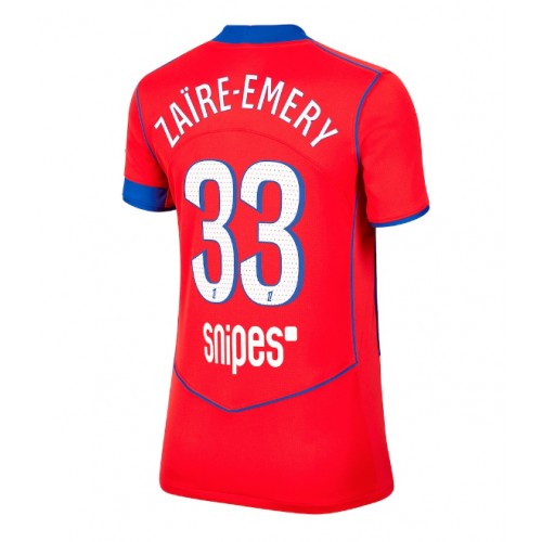Paris Saint-Germain Warren Zaire-Emery #33 Alternativní Dres pro Dámy 2025-26 Krátkým Rukávem Paris Saint-Germain Warren Zaire-Emery #33 Alternativní Dres pro Dámy 2025-26 Krátkým Rukávem
