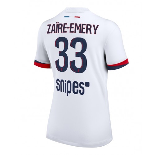 Paris Saint-Germain Warren Zaire-Emery #33 Venkovní Dres pro Dámy 2025-26 Krátkým Rukávem Paris Saint-Germain Warren Zaire-Emery #33 Venkovní Dres pro Dámy 2025-26 Krátkým Rukávem
