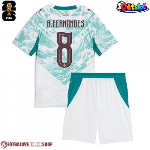 Portugalsko Bruno Fernandes #8 Venkovní dres komplet pro Děti MS 2026 Krátkým Rukávem (+ Krátké kalhoty)