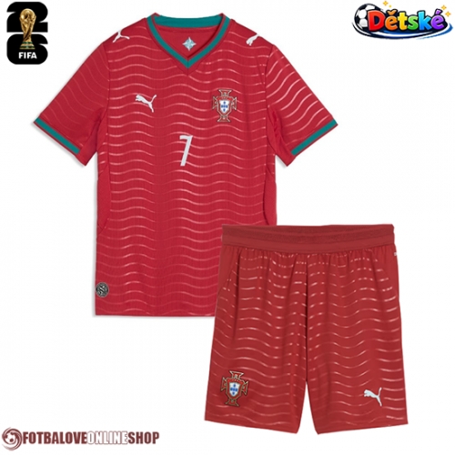Portugalsko Cristiano Ronaldo #7 Domácí dres komplet pro Děti MS 2026 Krátkým Rukávem (+ Krátké kalhoty)