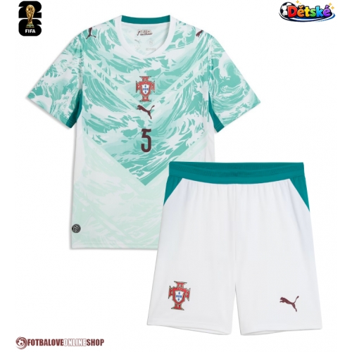 Portugalsko Diogo Dalot #5 Venkovní dres komplet pro Děti MS 2026 Krátkým Rukávem (+ Krátké kalhoty)